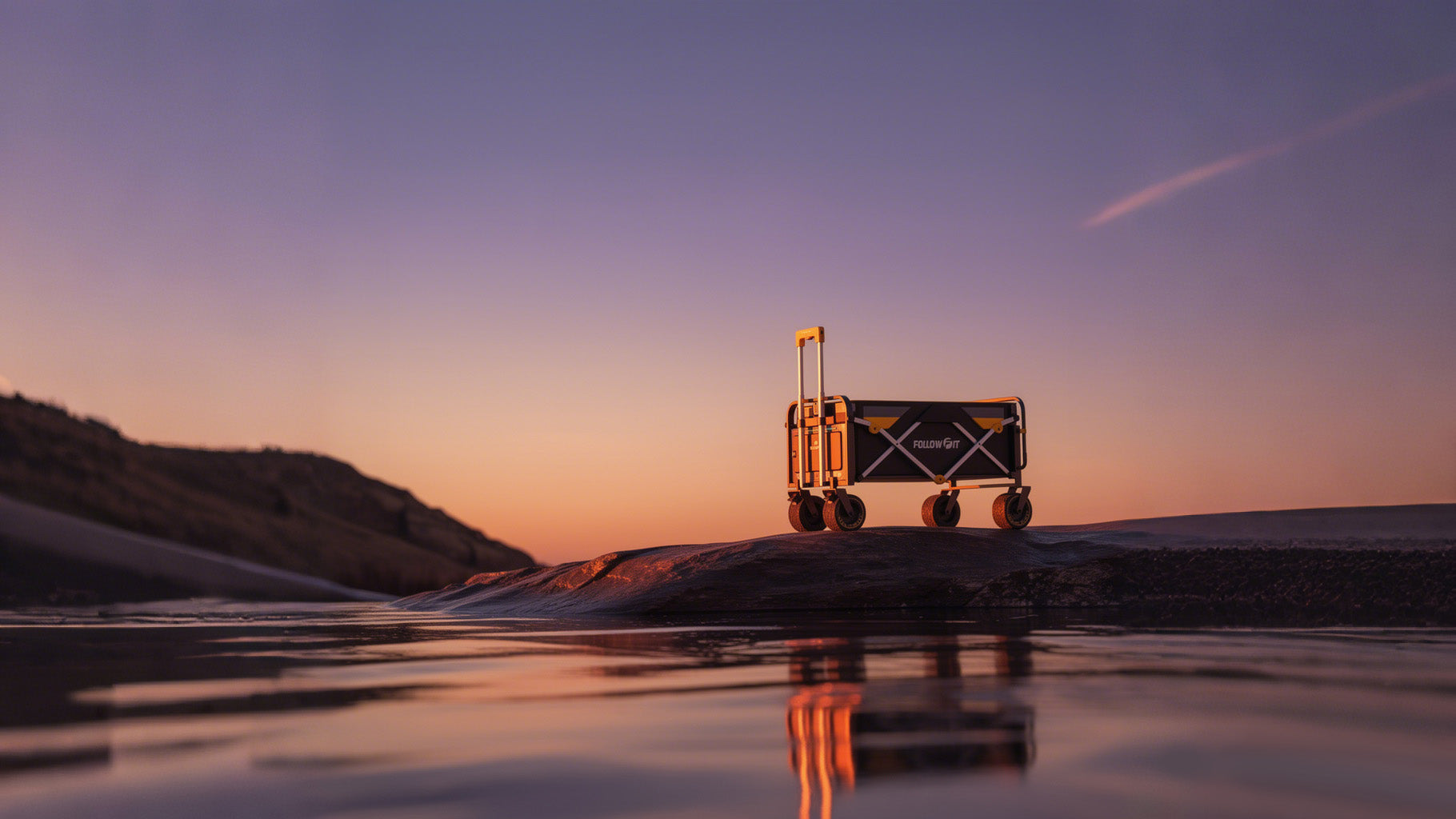 FollowFit auto-follow e-wagon at sunset